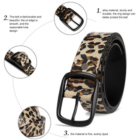 Leopard Print Leather Belt 3 Colors