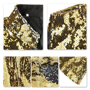 Slim Fit Sequin Show Vest Gold