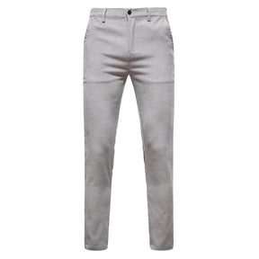 2-Piece Solid Color Two Button Single Breasted Corduroy Suit Grey