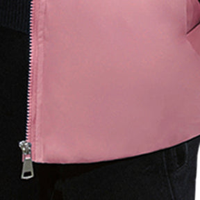 Men's Solid Color Stand Collar Cotton Coat Pink