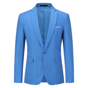 Light Blue Stylish Blazer One Button Casual Blazer