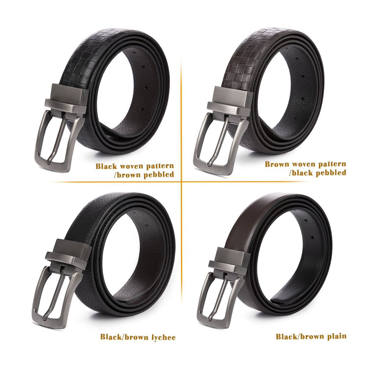 Reversible Metal Needle Buckle Belt 4 Colors
