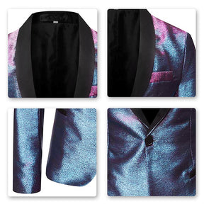Magic Bluish Violet Tuxedo Jacket Luxury Prom Blazer