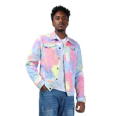 Men's Jacket Casual Lightweight Rainbow Color Prtinted Outwear Coat