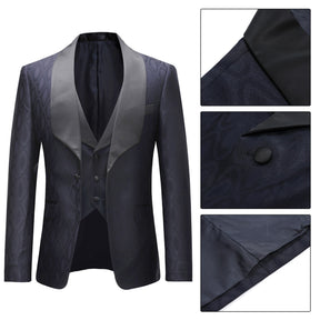 Mens 3 Pieces One Button Shawl Lapel Wedding Dress Suits Formalwear