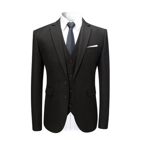 Black 3-Piece Suit Slim Fit Two Button Suit