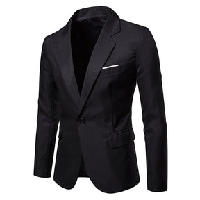Men's Casual Slim Fit Jacket Daily Blazer Coat Tops Black