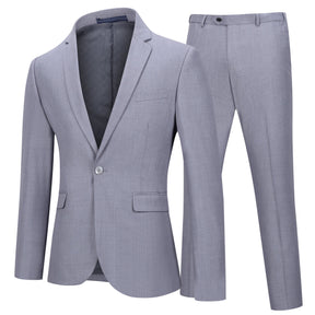 Two Piece LightGrey Suit One Button Suit