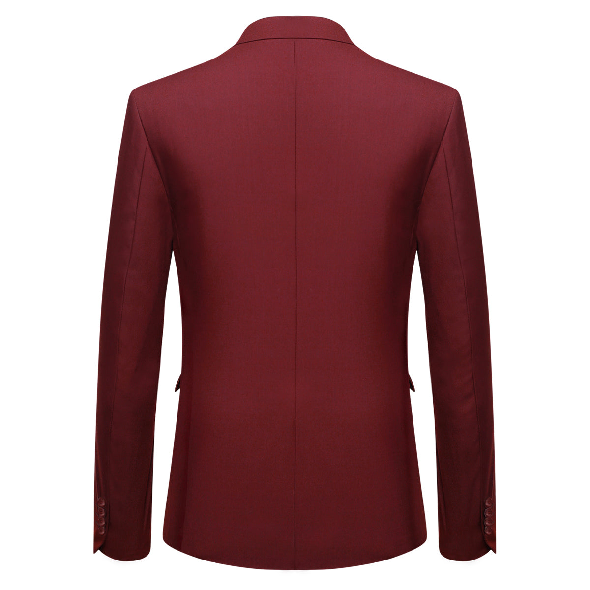 Mens 2-Piece Slim Fit Two Button Wine Red Suit