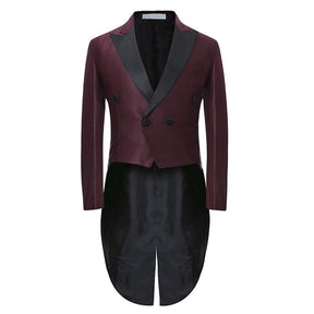 Two Piece Slim Fit Suit Maroon Cocktail Suit tailcoat