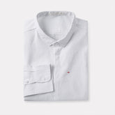 White Slim Fit Solid Linen Casual Shirt