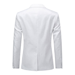 Men's Palace Dark Pattern One Button Blazer White