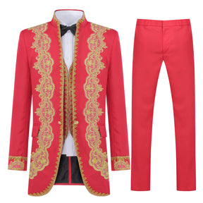 Slim Fit Men's Royal Style Men's Fashion Suits Tuxedo Wedding Red