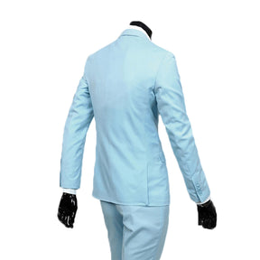 3-Piece Slim Fit Classic Light Blue Casual Suit