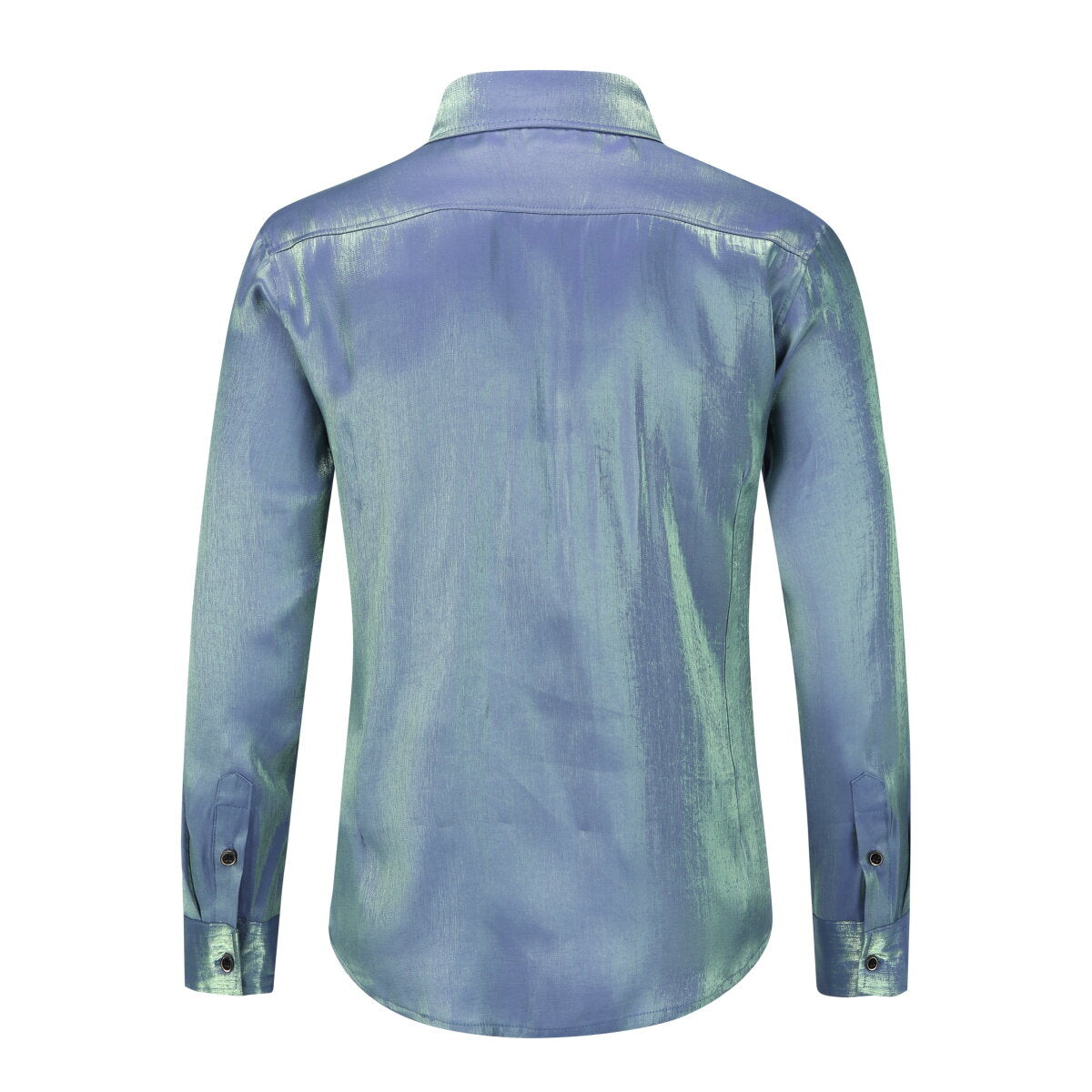 Men's Solid Color Silk Comfort Long Sleeve Shirt Blue Purple