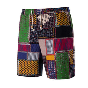 2-Piece Multi-colored Square Hawaii Summer Suit
