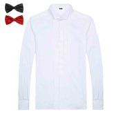 Slim Fit Dress Shirt White with 2 bow ties