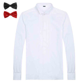 Slim Fit Dress Shirt White with 2 bow ties