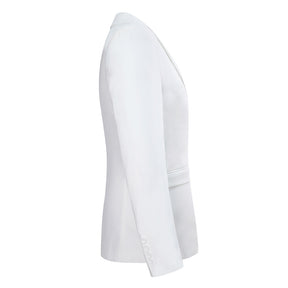 Slim Fit 2 Piece Suit 2 Button Formal Business Wedding Solid Suits White