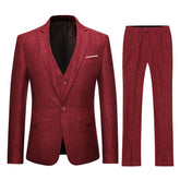 Mens 3 Piece Linen Suit Set Blazer Jacket Tux Vest Suit Pants