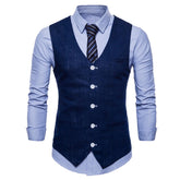 Slim Fit Skinny Dress Vest Navy