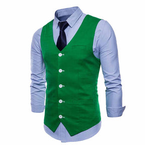 Slim Fit Skinny Dress Vest Green