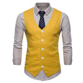 Slim Fit Skinny Dress Vest Yellow