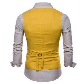 Slim Fit Skinny Dress Vest Yellow