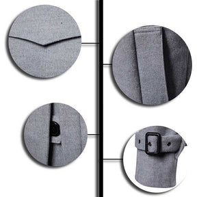 Men's Regular Fit Winter Overcoat Long Wool Coat with Belt