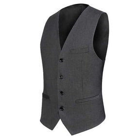 Men's Slim Fit Single Breasted Vest Grey
