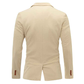 Men's Suit Jacket Slim Fit Coat Business Daily Blazer Kahki