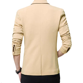 Men's Suit Jacket Slim Fit Coat Business Daily Blazer Kahki