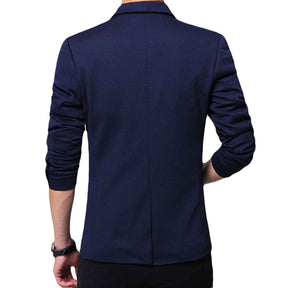 Men's Suit Jacket Slim Fit Coat Business Daily Blazer Dark Blue