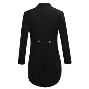 Mens Tailcoat 5 Piece Dress Suit Slim Fit Swallowtail jacket Black