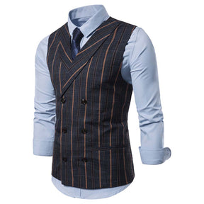 Slim Fit Comfortable Stripe DimGrey Vest