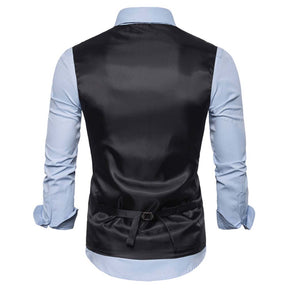 Slim Fit Comfortable Stripe DimGrey Vest