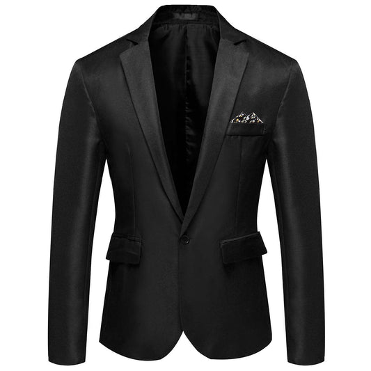 Men's Casual Suit Jacket Slim Fit Lightweight Blazer Coat Black - Cloudstyle