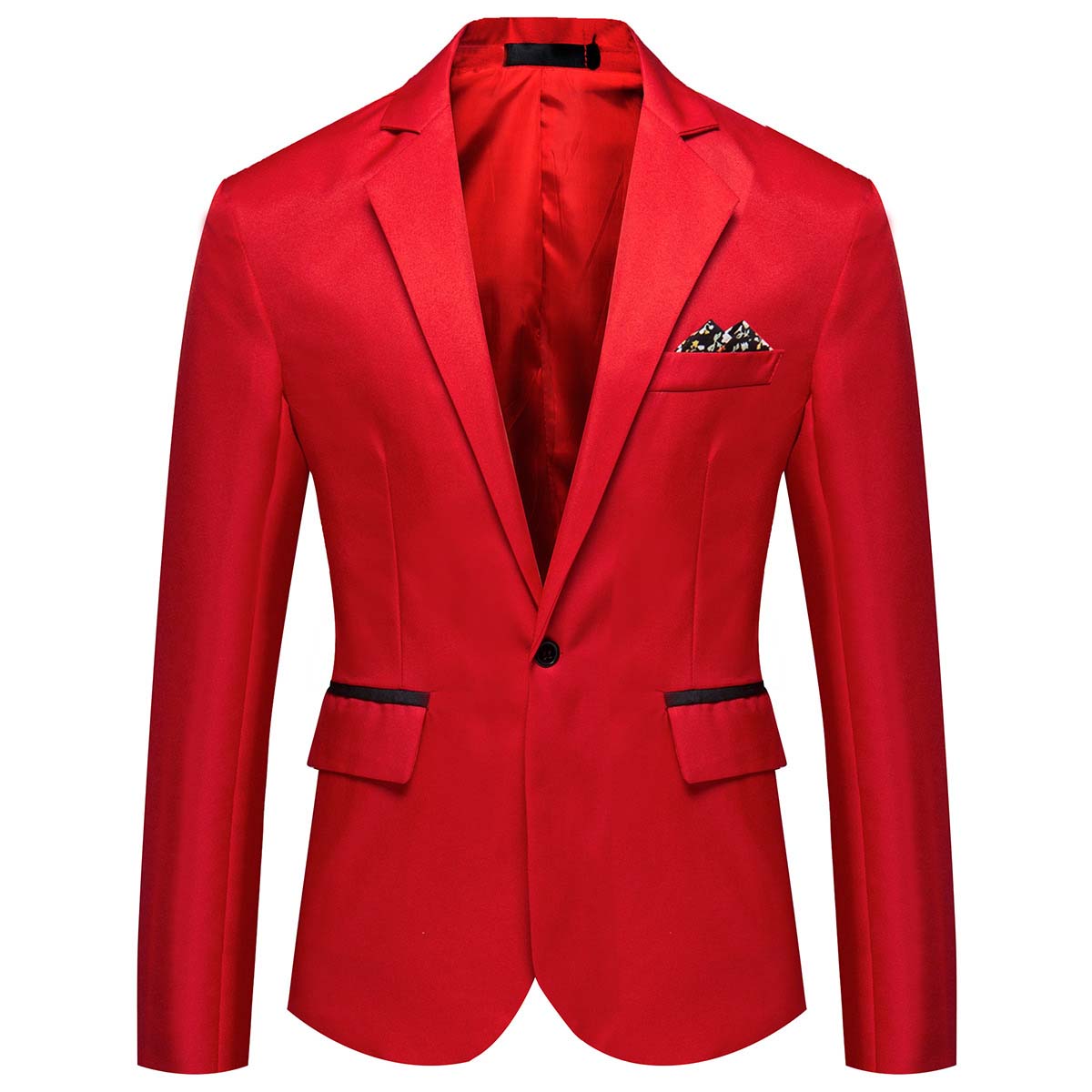 Men's Casual Suit Jacket Slim Fit Lightweight Blazer Coat Red