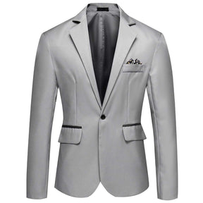 Men's Casual Suit Jacket Slim Fit Lightweight Blazer Coat Grey