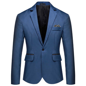 Men's Casual Suit Jacket Slim Fit Lightweight Blazer Coat Blue