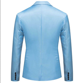 Men's Casual Suit Jacket Slim Fit Lightweight Blazer Coat Light Blue