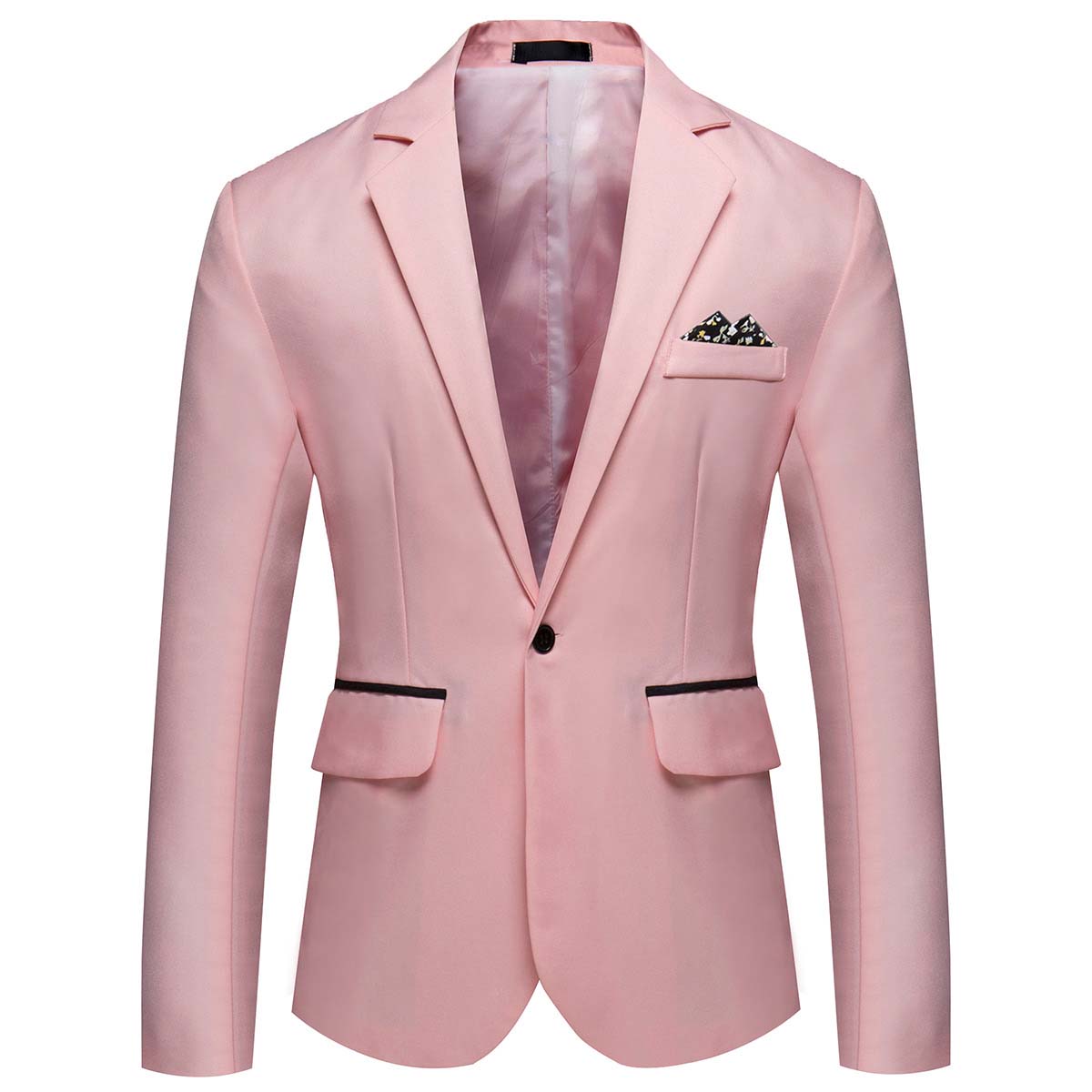 Men's Casual Suit Jacket Slim Fit Lightweight Blazer Coat Pink