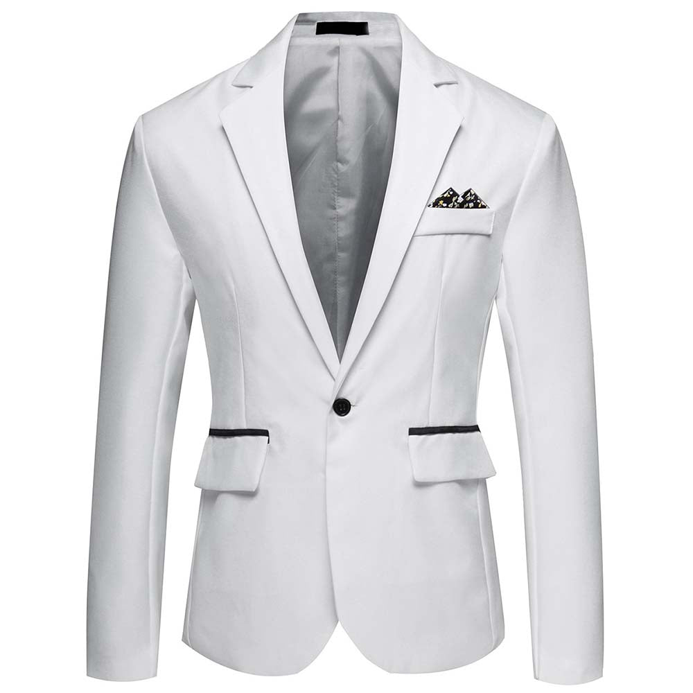 Men's Casual Suit Jacket Slim Fit Lightweight Blazer Coat White - Cloudstyle