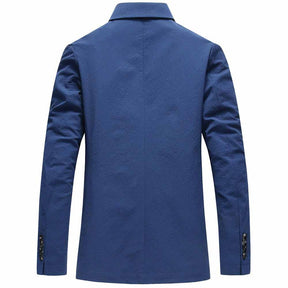 Silm Fit Navy Single-Breasted Casual Blazer High Quality Fabric