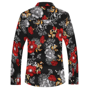 Men's Regular Fit Printed Casual Shirt Floral Shirts