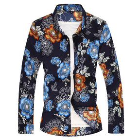 Men's Regular Fit Printed Casual Shirt Floral Shirts