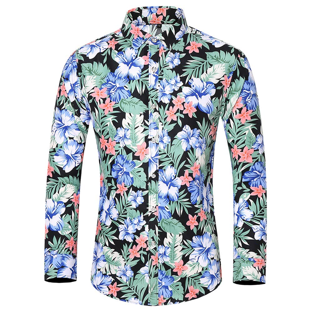 Men's Regular Fit Printed Casual Shirt Floral Shirts