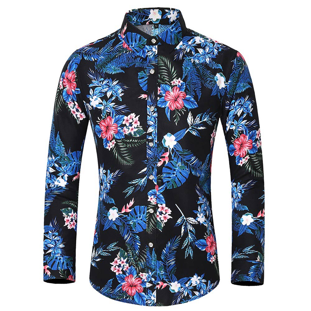 Men's Regular Fit Printed Casual Shirt Floral Shirts