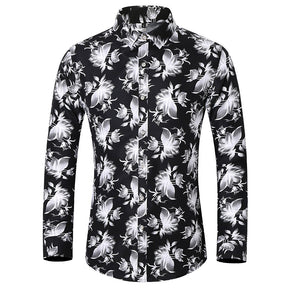 Men's Regular Fit Printed Casual Shirt Floral Shirts