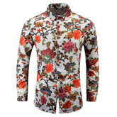 Men's Regular Fit Printed Casual Shirt Floral Shirts